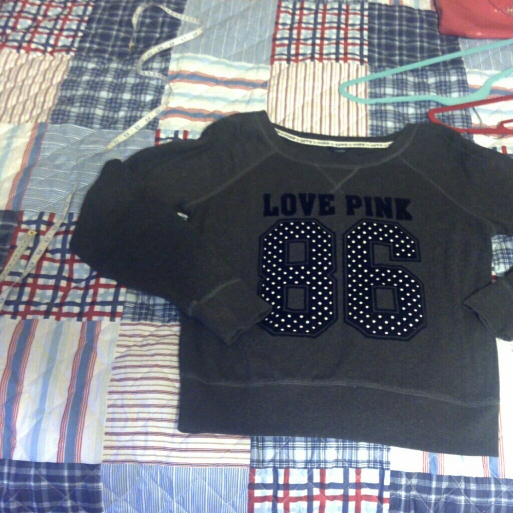 Victoria secret sweat shirt large Dk gray